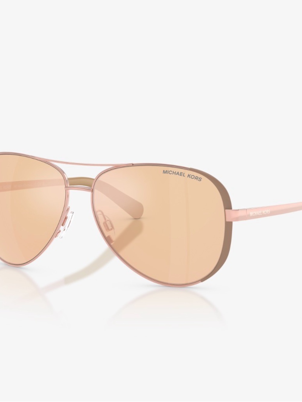 Michael Kors Pink-Tone Aviator Sunglasses